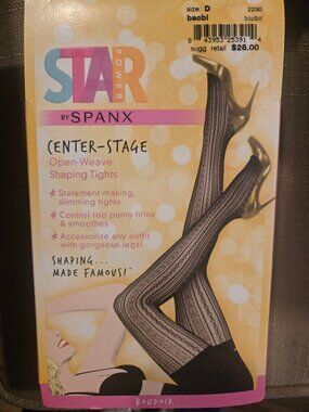✨️NEW✨️ SPANX Star Power Center Stage Open Weave Shaping Tights Size:D Boudoir